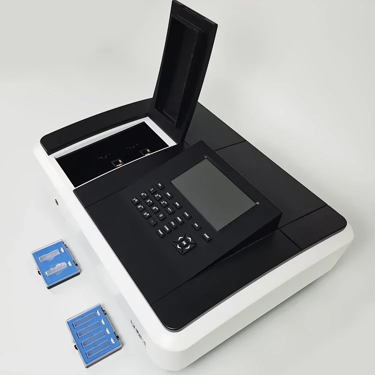 مقياس الطيف الضوئي للأشعة فوق البنفسجية ذات الشعاع المزدوج 190-1100 نانومتر 2 نانومتر الدقة لأداة التحليل الكيميائي للبحث المختبري