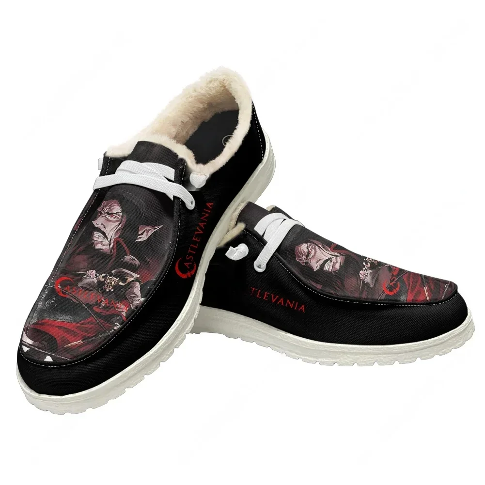 

Плюшевые тапочки Castlevania для мужчин, женщин и подростков, теплые, для дома и улицы, высококачественные, модные, легкие, на заказ
