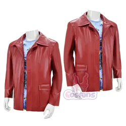 Fight Club Tyler Durden Cosplay Costumes Tyler Durden Brad Biker Leather Jacket Red Coat Shirt Glasses Halloween Party Suit