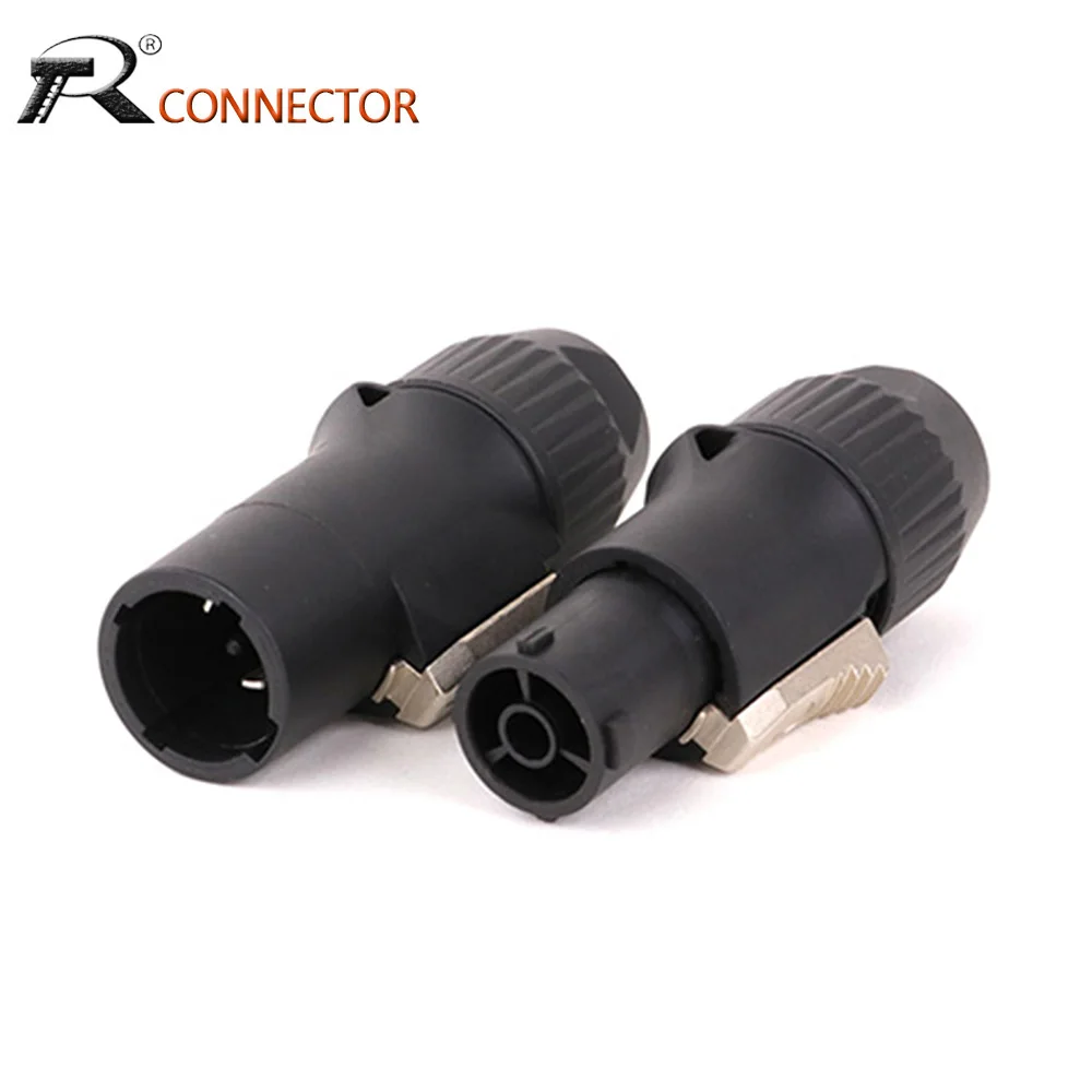 Connecteurs de câble de châssis femelle, 10 pièces, 3 broches entrée/sortie, verrouillage étanche, prise mâle Powercon, matériau PA66 de qualité IP65