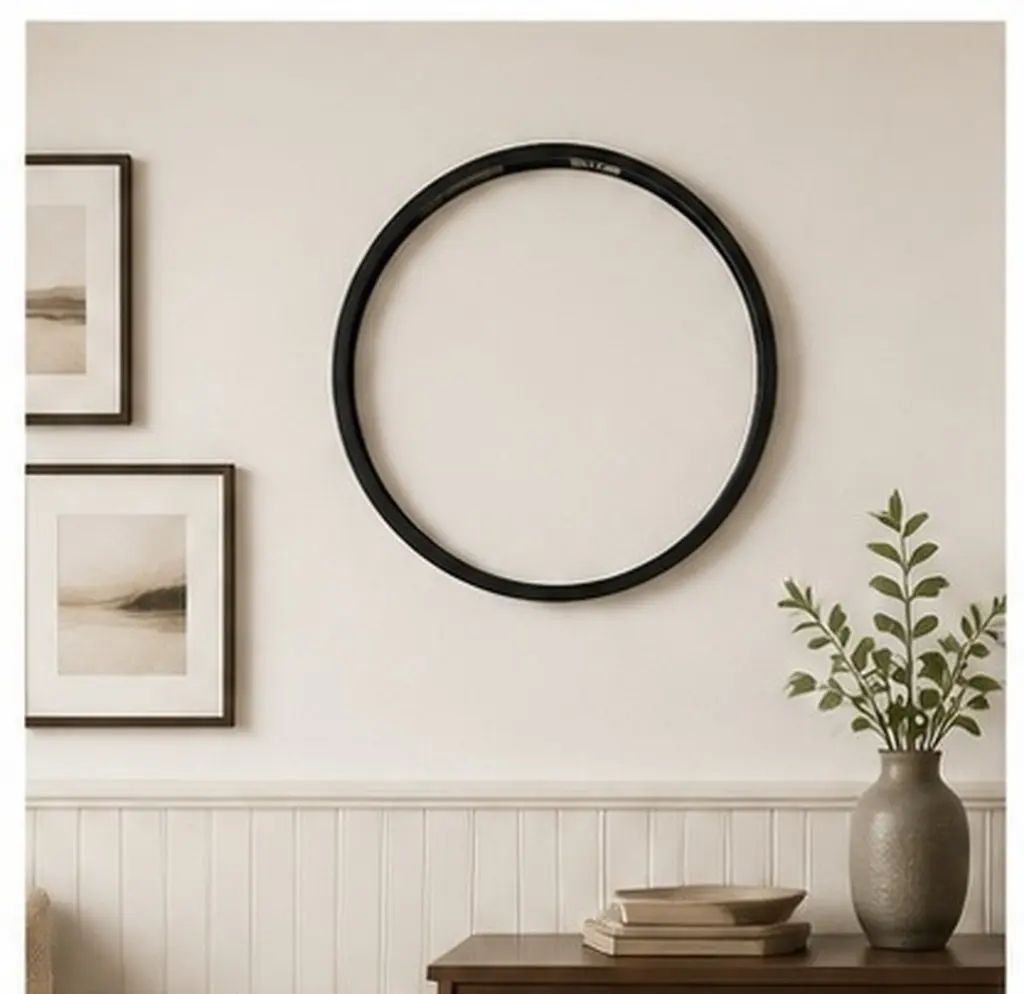 Round Metal Picture Frame Matte Black 12 Inch Circle Frame for Gallery Wall Canvas Paintings Oil Posters Decorative Display