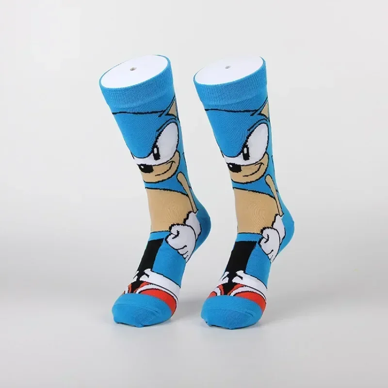 Cartoon Anime Sonics The Hedgehog Socks Mid-tube Breathable Sweat-absorbing Deodorant Casual Socks Christmas Birthday Gifts