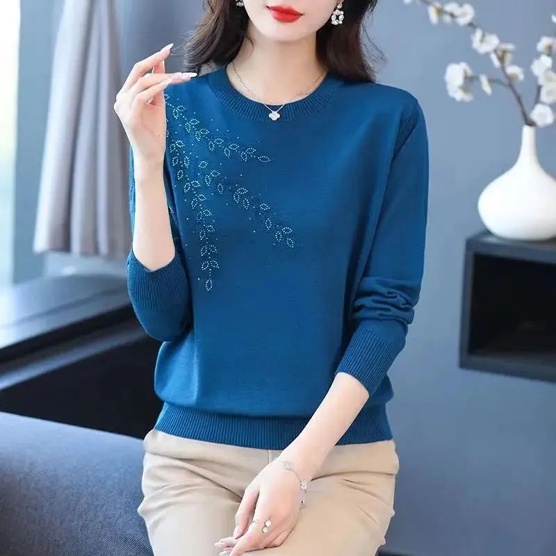 

Women's Spring Autumn Tops Knitwear Sweater Middle-aged Age Reducing Casual Design Retro Niche Thin New Fashion Loose Senior