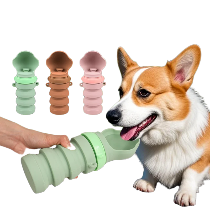 

Portable Foldable Pet Water Dispenser Dog Walking Water Bottle Outdoor Drinking Water Dispenser for Dogs Silicone Pet Travel Cup