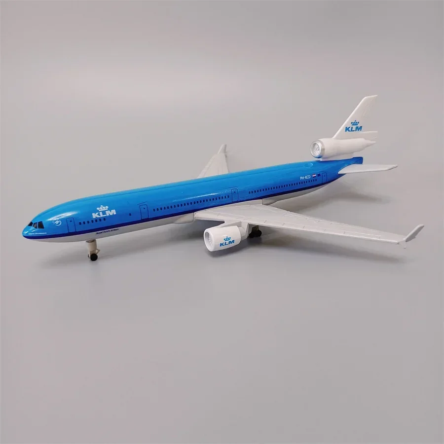 20cm Netherlands KLM Airlines MD MD-11 Airways Diecast Airplane Model Alloy Metal Air Plane Model w Wheels Aircraft Aeroplane