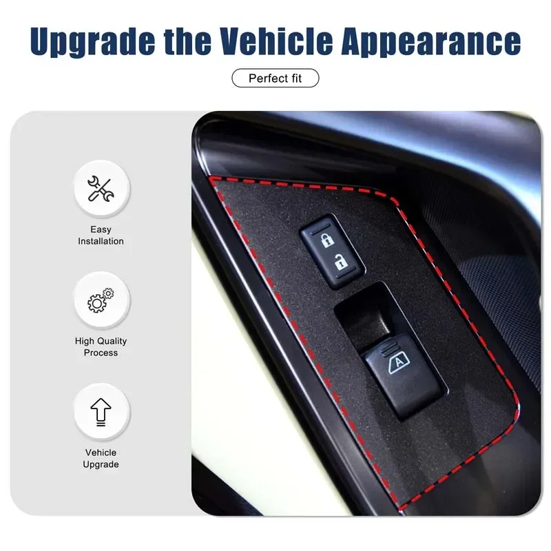 Real Carbon Fiber For Nissan GTR R35 2008-2016 Car Glass Lift Button Frame Decorative Cover Sticker Car Interior Accessories