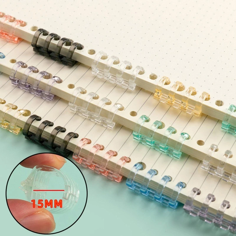 Losse Blad Ringen Multi-color Bindmiddel Ringen Plastic Boek Ringen Flexibele Voor Kaarten Document Stack Stalen Organisatie 5x Dropship