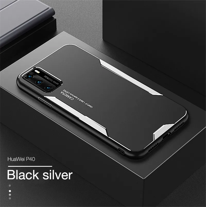 Aluminum Alloy Metal Phone Case For Huawei P20 P30 P40 Lite Pro Nova 7 6 5 Pro 4 5G Mate 20 30 Silicone Bumper Protection Cover