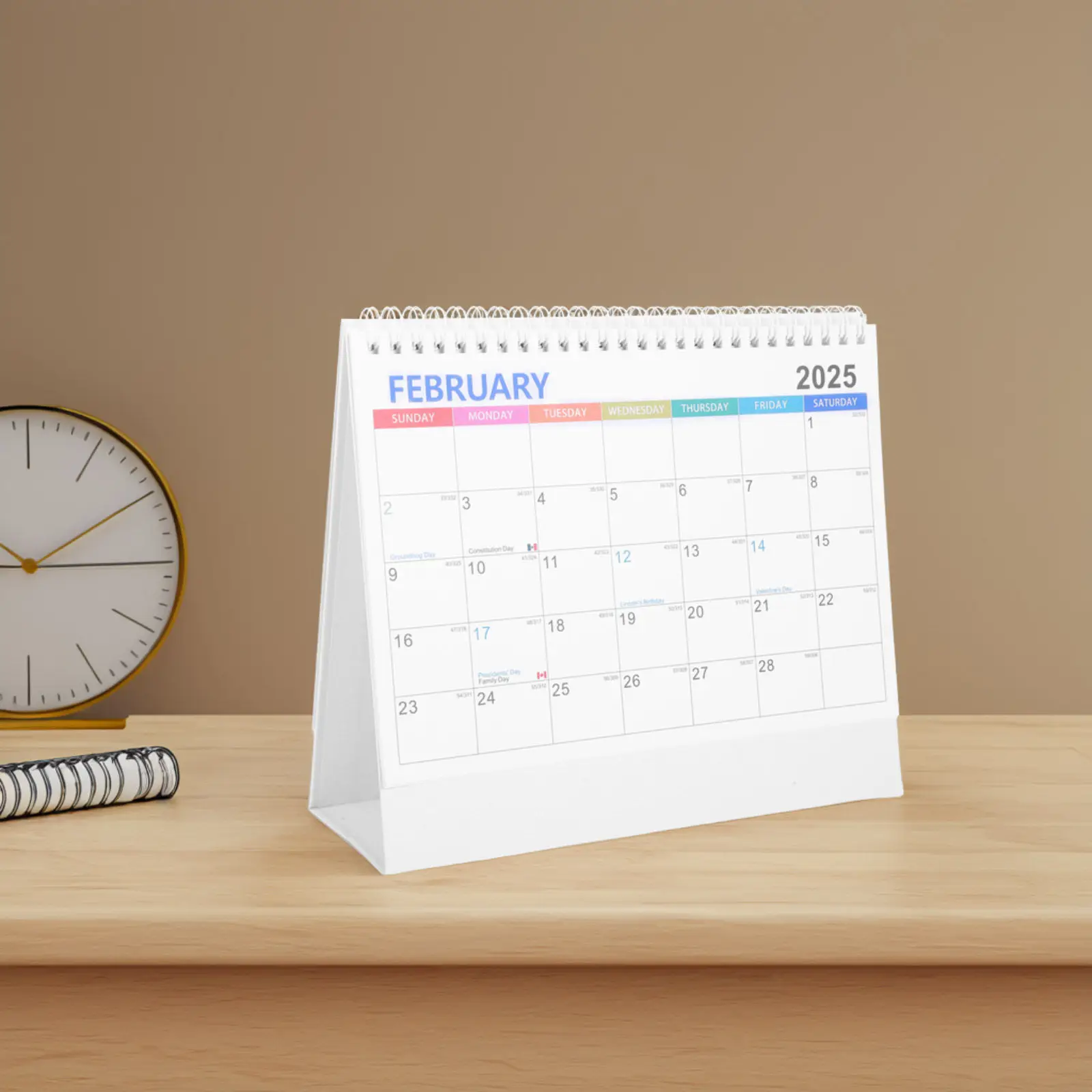 

2025 Modern Flip Desktop Calendar Sturdy Paper 360 Degree Rotation Easy Page Turning Office School Home Planner Memo Space Back