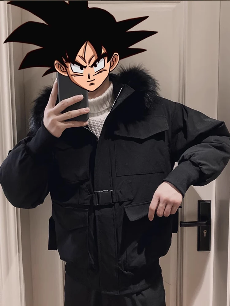 

Мужская зимняя куртка-пилот, модная рабочая одежда, хлопковая, теплая, с воротником-стойкой, на молнии, из утолщенного полиэфирного волокна