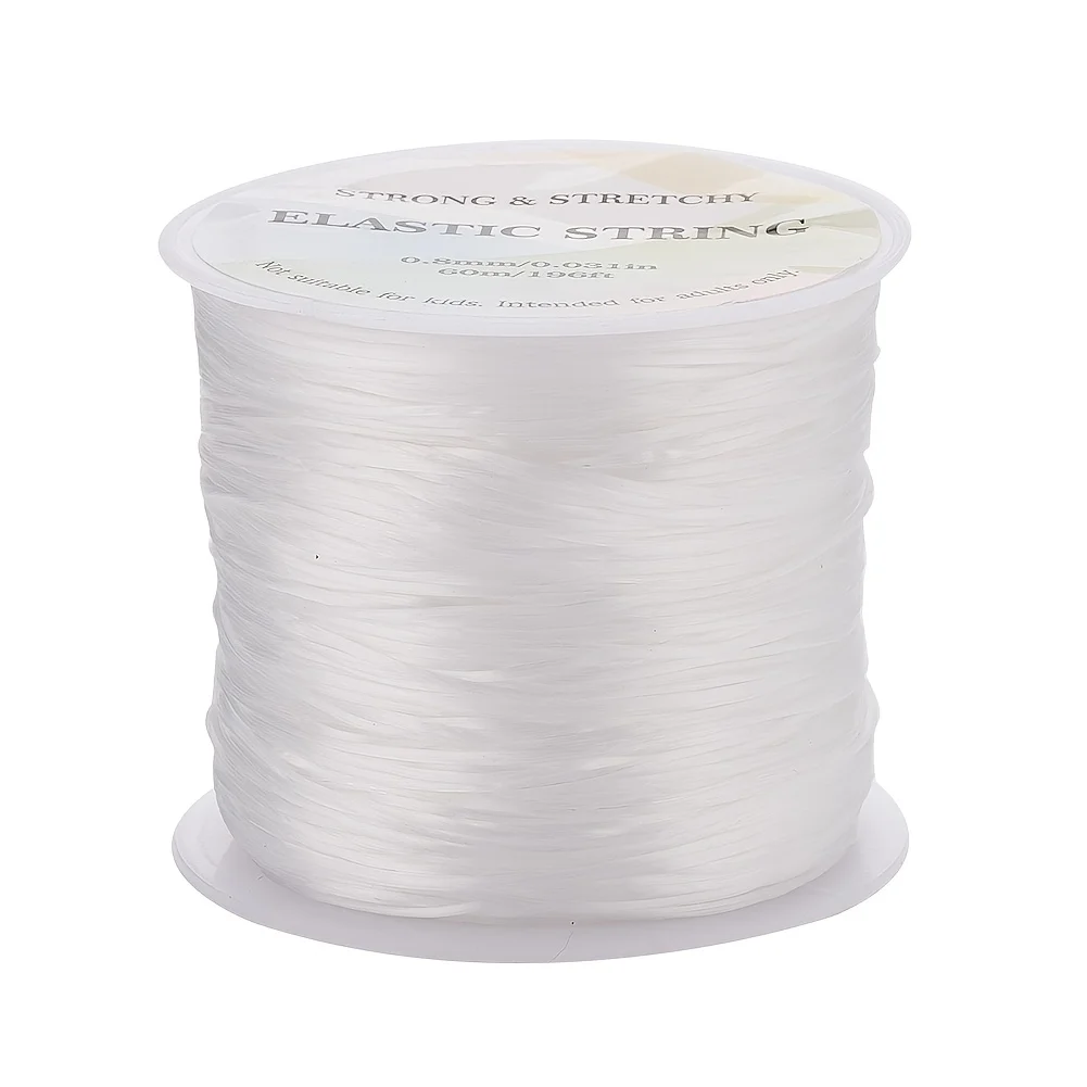2 Rolls Of 0.8mm Elastic Thread (about 2362.2 inch) Suitable For DIY Jewelry Bracelet Necklace Making -Beading Cords & Threads