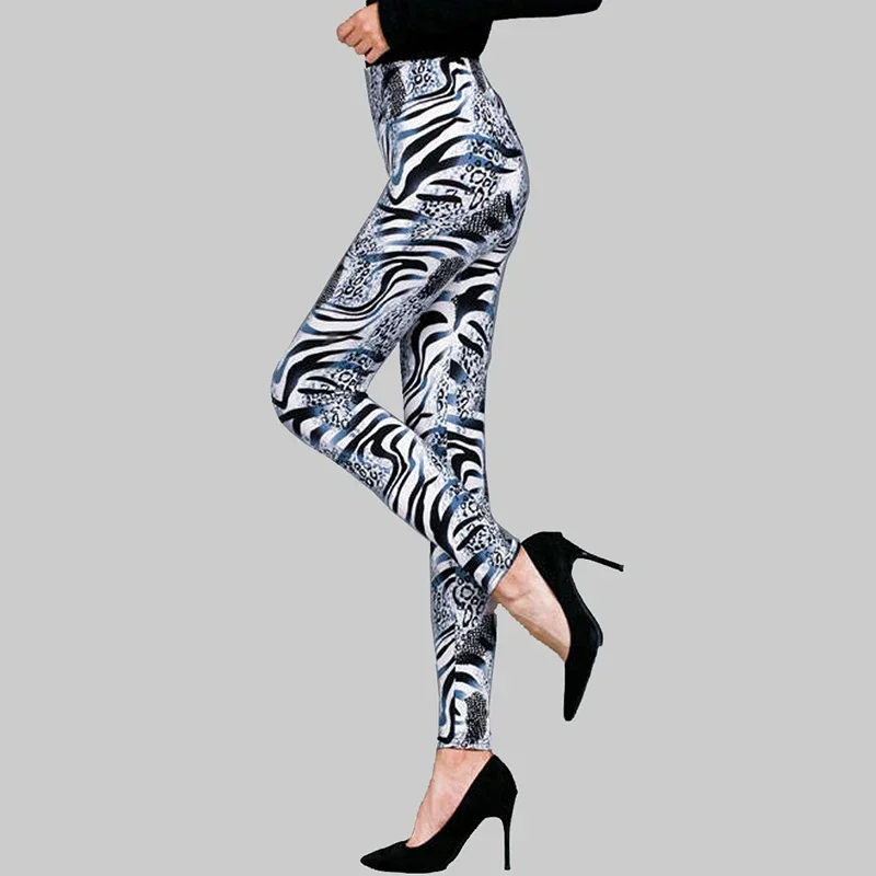 Sexy Luipaard Legging Print Elastische Broek Snake Zebra-Panty Hoge Taille Legging Vrouwen Slanke Workout Casual Broek