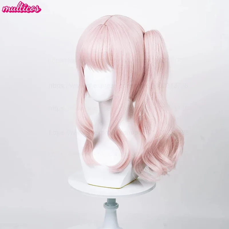 

CyHigh Quality Anime Akiyama Mizuki Cosplay Wig 45cm Long Pink Curly Scalp Wigs Heat Resistant Synthetic Hair Wigs + Wig Cap