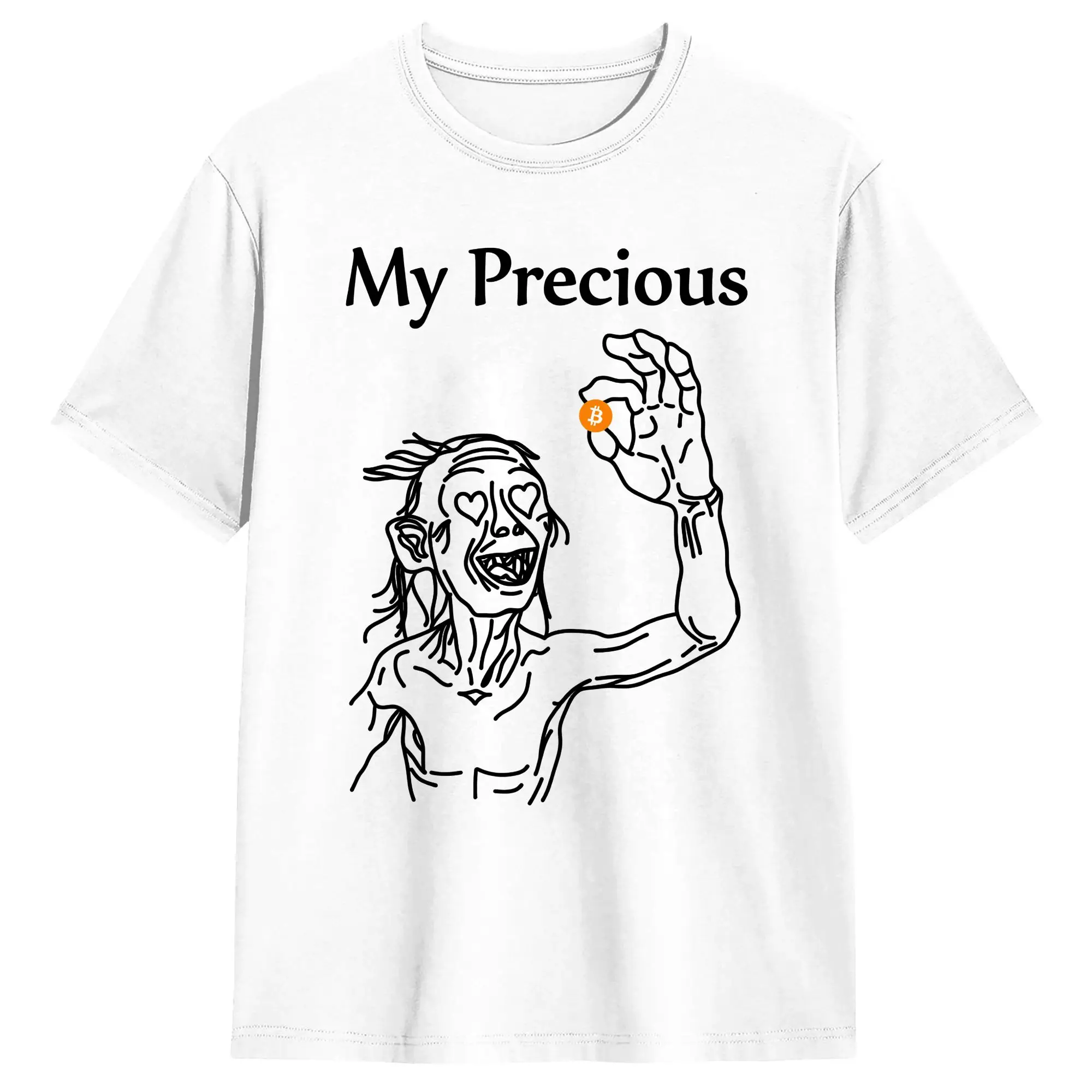 Streetwear T Shirt Beach Bitcoin My Precious Leisure T Shirts  Cotton Tshirt for Men's Aesthetic Short Sleeve Clothing