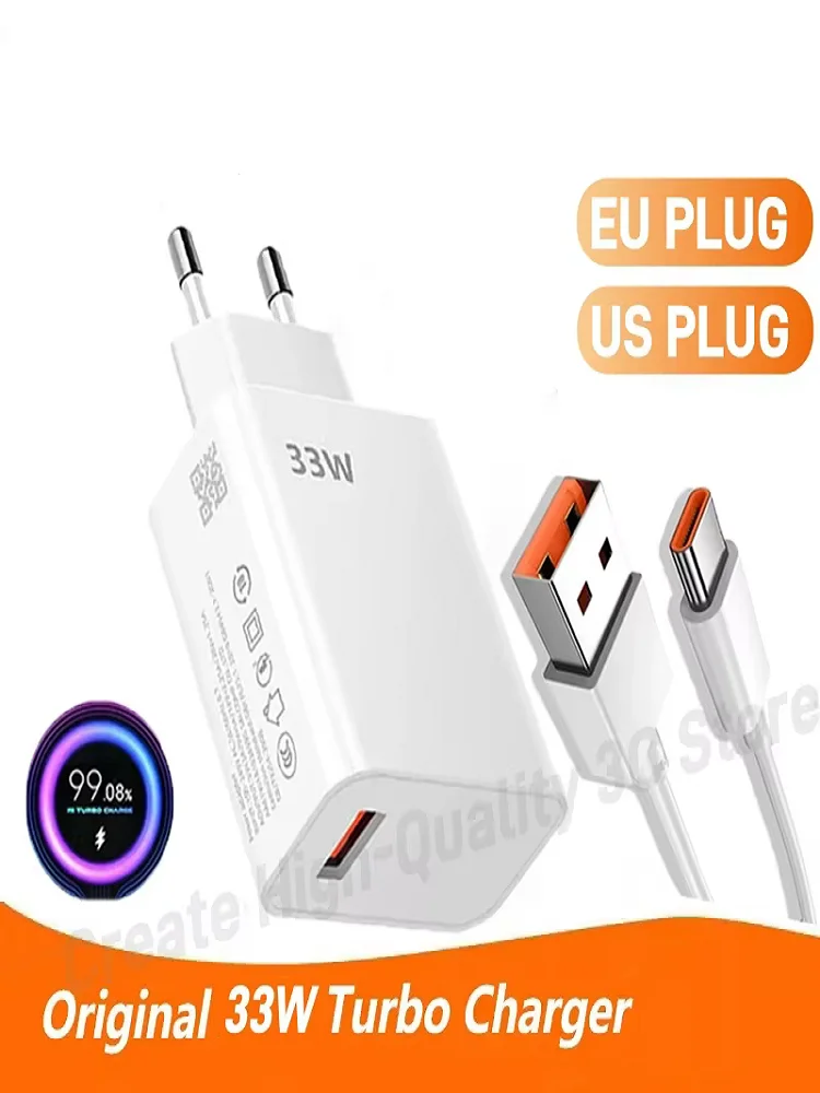 33W chargeur rapide QC 3.0 USB Type C câble 6A Charge rapide Turbo Charge adaptateur de chargeur de téléphone portable pour Samsung Xiaomi 2026 nouveau