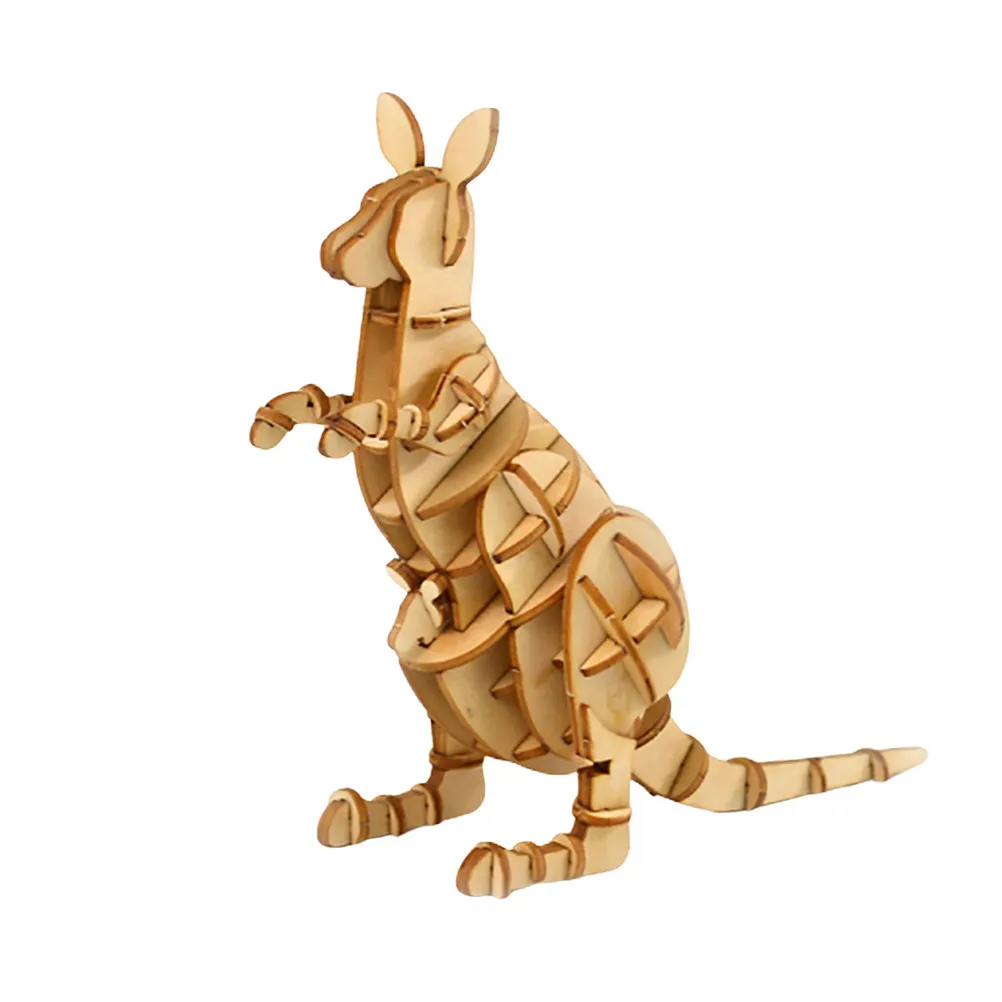 

Wooden 3D Kangaroo Puzzle Creative Handmade Craft Jigsaw Educational Game for Kids Children 3D Kids Puzzles Wooden Puzzles