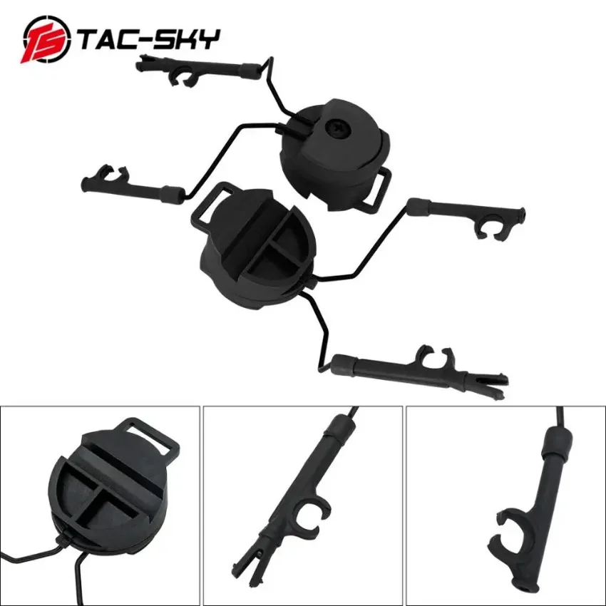 TS TAC-SKY Helmet Rail Headset Mount and Quick Action Core Helmet Rail Adapter compatible with Pelto Helmet ARC OPS-CORE