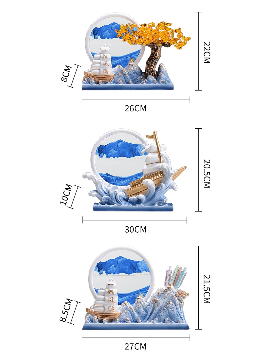 السلس الإبحار الإبحار قارب الرمال اللوحة قارب حامل قلم زخرفة مكتب سطح المكتب دراسة الديكور #5