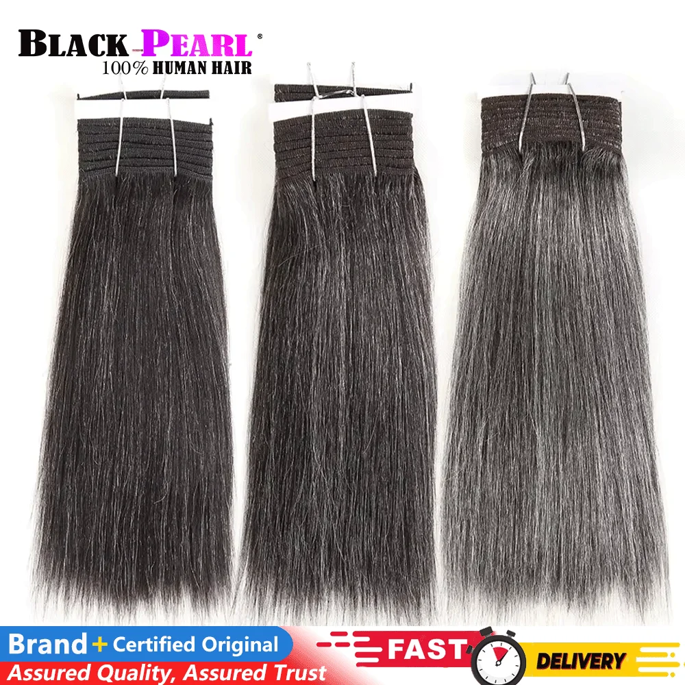 Гладкие прямые серые пучки волос Yaki