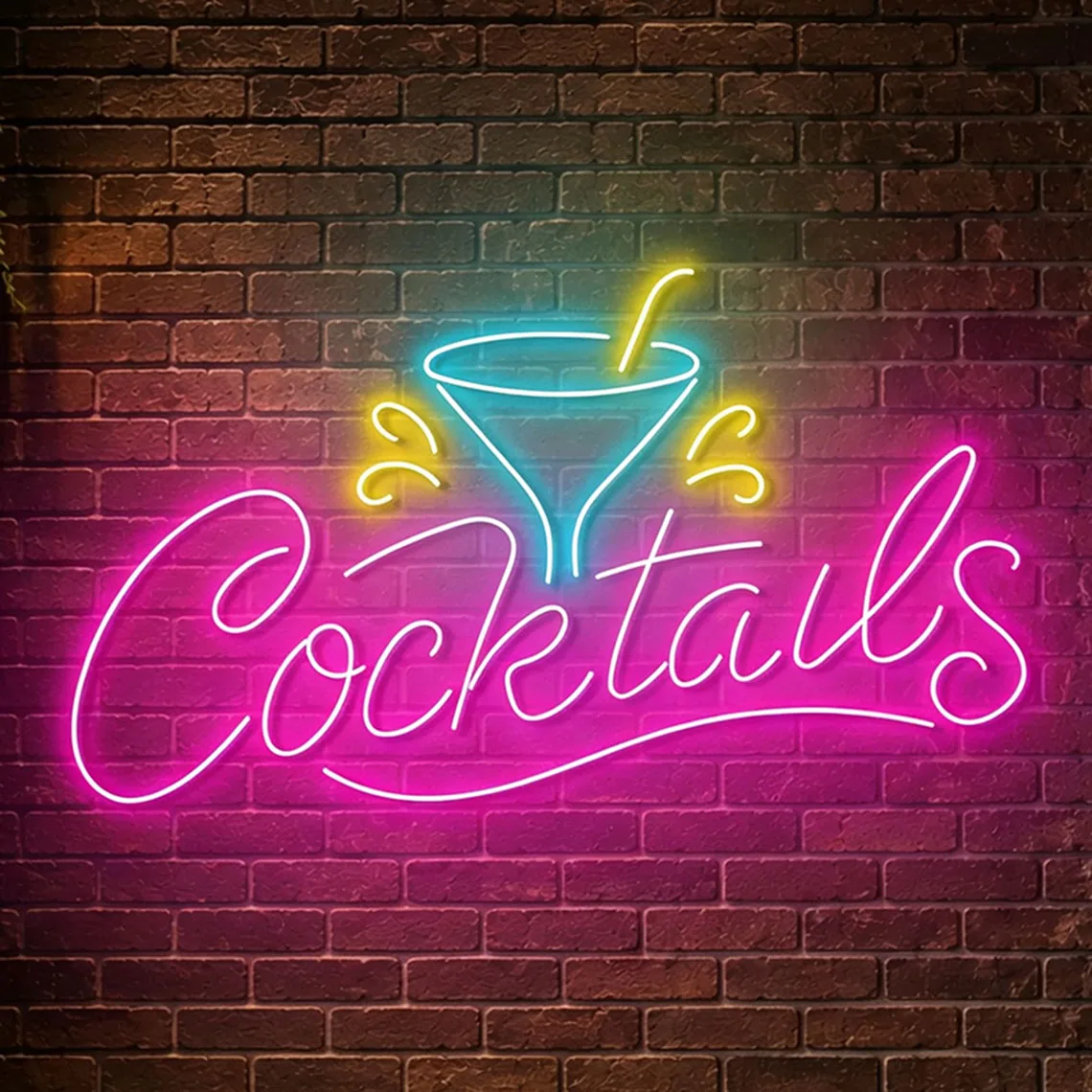 Cocktail Neon Sign, Bar Lounge Decor, Pub or Man Cave Decor, Cocktail Wall Art, Bar Sign, Unique Gift For Dad/Him/Bartender image 10
