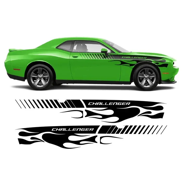Universal Fit Checkered Racing Car Stripe, Auto Racing Side Vehicle Stripe , Cast Vinyl Wrap, FLAME SIDE GRAPHICS