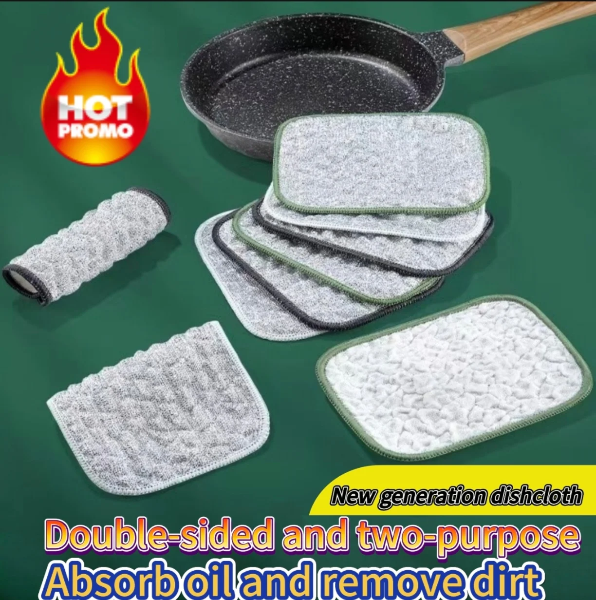 New generation double-sided steel wire cotton cleaning cloth, magic metal silver thread cloth, kitchen cleaning rag, dishcloth