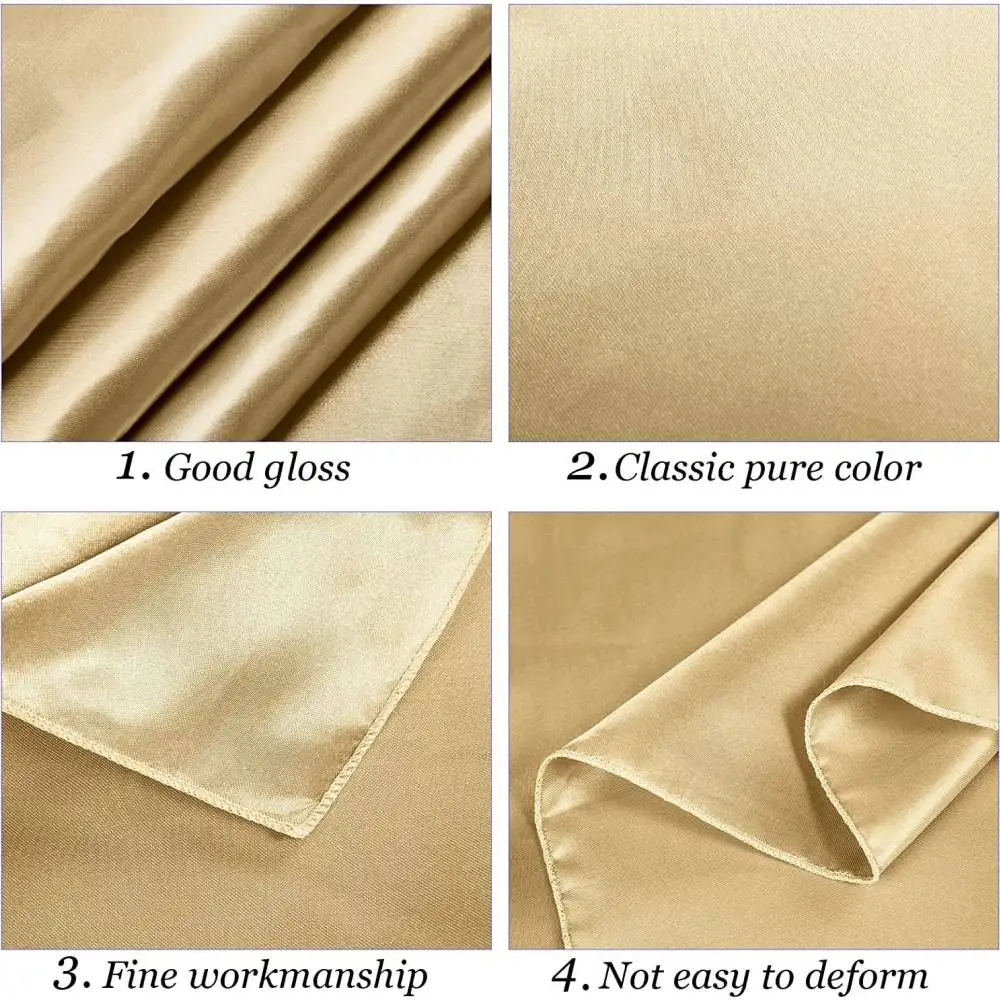 Polyester Satin Tablecloth Smooth Fabric Rectangular Wedding Banquet Catering Table Decor High Density Serging Durable Covers