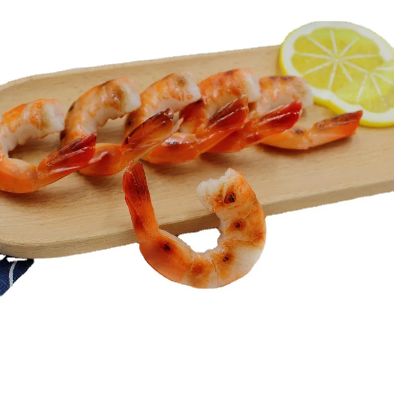 Simulation Roasted Fish Shrimp Seafood Fake Food Model Props Restaurant Store Shop Window Sample Display Table Decoration ﻿