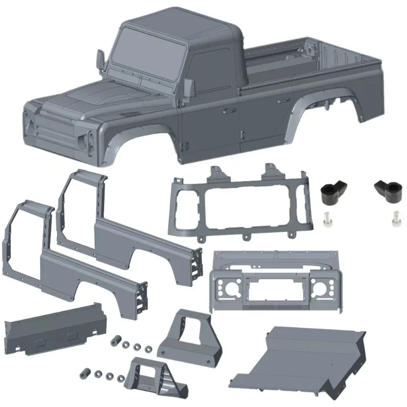 

RC Car Wilderness Defender 2-door pickup truck 324mm wheelbase body parts 1 for RC Crawler RD110
