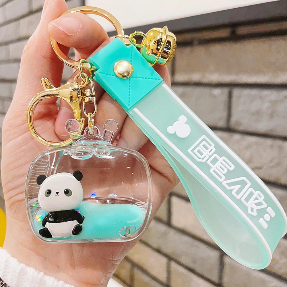 Cartoon Panda Acrylic Keychain Car Backpack Accessories Teenager Boys Girls Birthday Party Jewelry Gifts