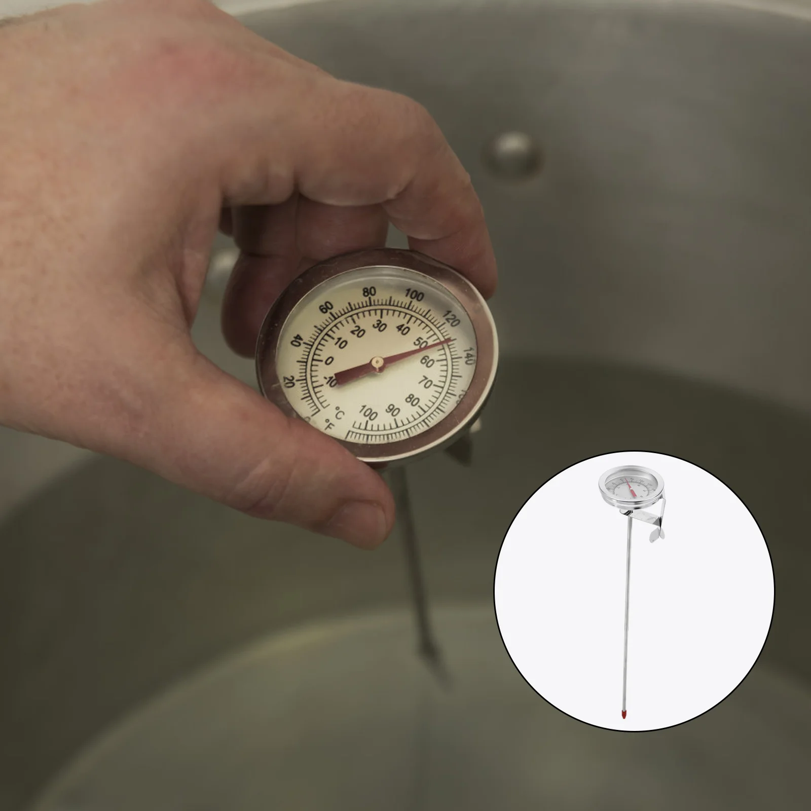 

Термометр из нержавеющей стали, пищевой термометр 315 см, высокопрозрачное стекло, точное мгновенное считывание, приготовление конфет, барбекю