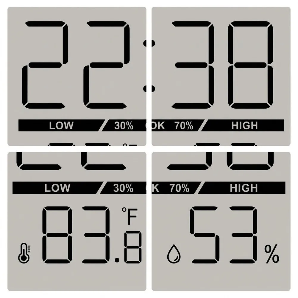 Operated Clock Digital Wall Clock Compact Design Desktop Stand Easy To Read Time Indoor Humidity Monitor  Operated