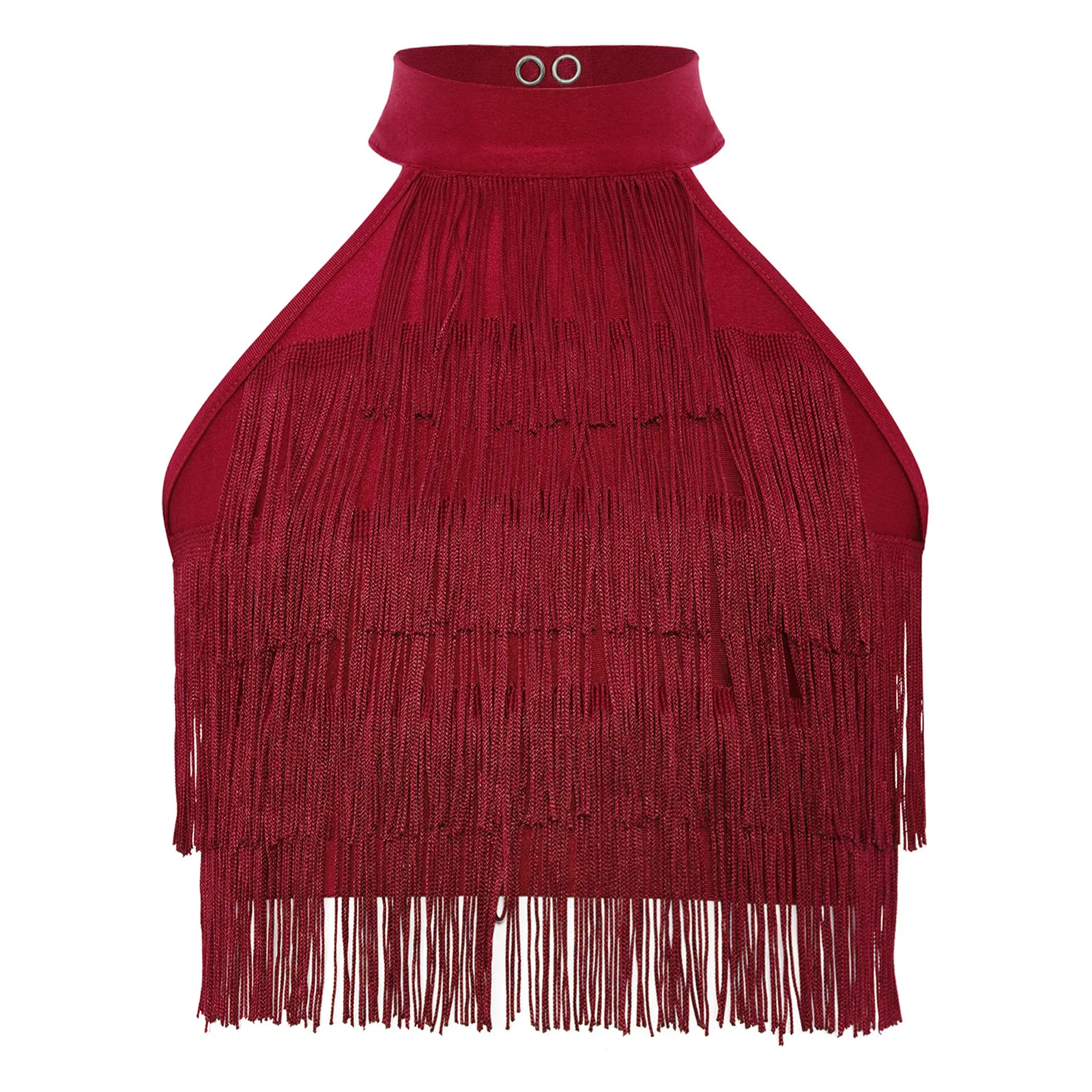 

Kids Girls Latin Dance Cropped Top Vest Belly Dance Tango Carnival Party Dancewear Latin Salsa Costumes Tassel Dancing Skirted