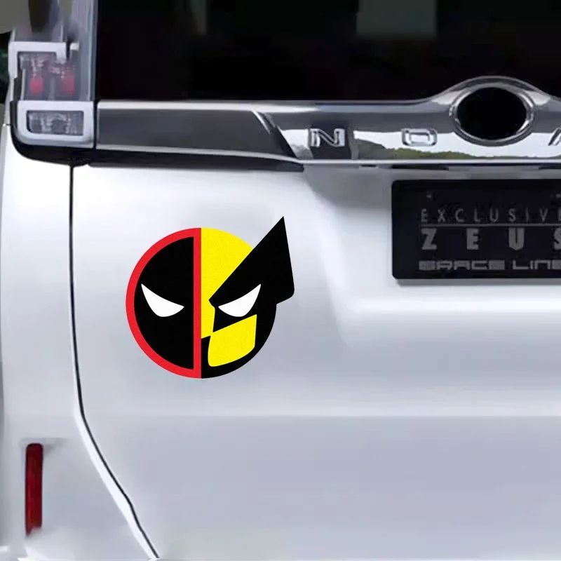 Deadpool Wolverine Car Stickers Reflective Decoration for Fuel Tank Cap Bumper Trunk Window Windshield Motorcycle C40