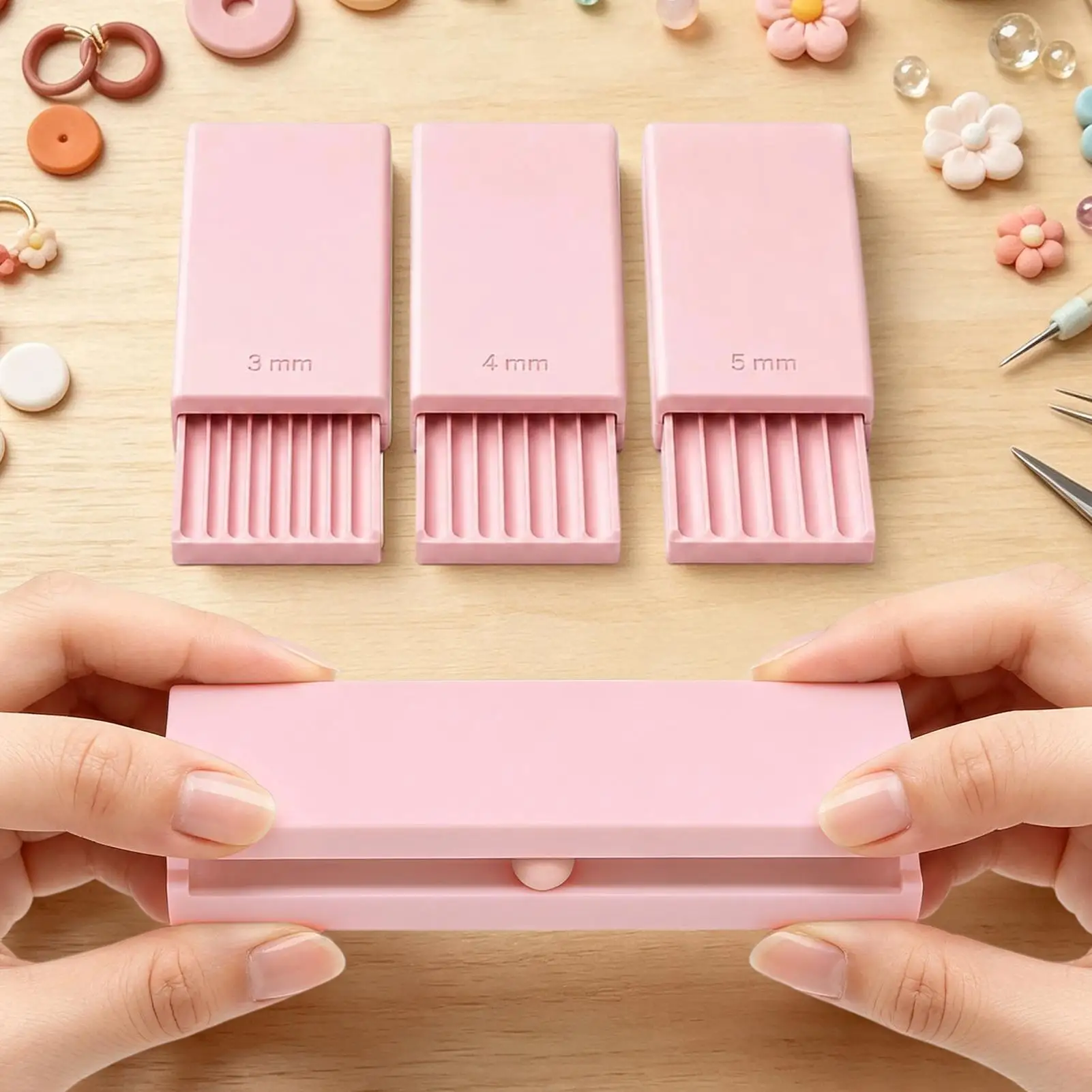 3D Printed Clay Ball Maker 2mm 3mm 4mm 5mm Reusable DIY Jewelry Making Clay Roller Bead Shaping Tool for Home Workshop Artists