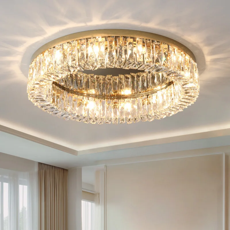 

Nordic Luxury Crystal Ceiling Lights Modern Gold/Chrome LED Ceiling Lamps for Living Room Bedroom Hotel Hall Indoor Decor