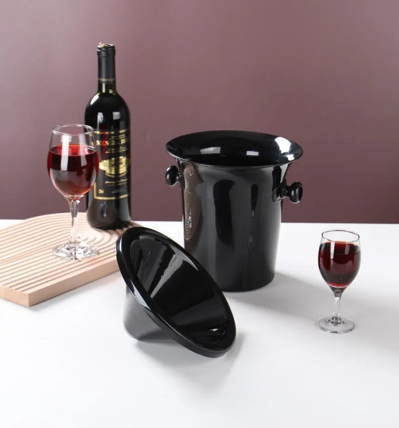 Aixiangru Wine Champagne Spittoon,Wine Tasting Spittoon 1L,Black Wine Barrel 3L