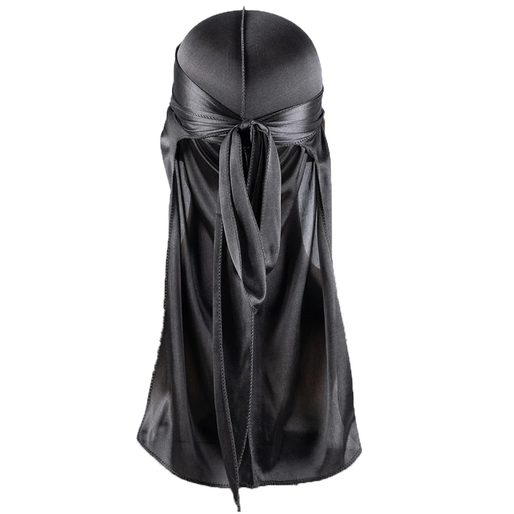 Herren Seiden-Durag Duschhaube Bandana Seidiger Du-Rag Doo-Rag mit langem Schwanz Wellenkappe – Detail 8