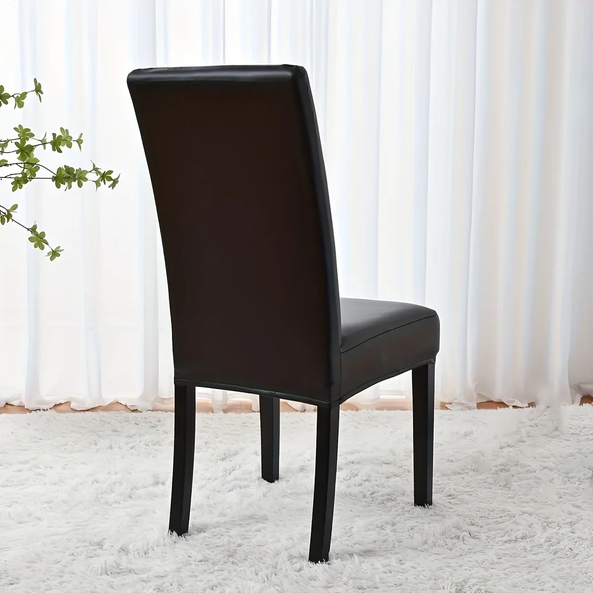 chair cover leather for dining room all-inclusive PU fabric chair cover waterproof elastic for pets dust-proof office hotel