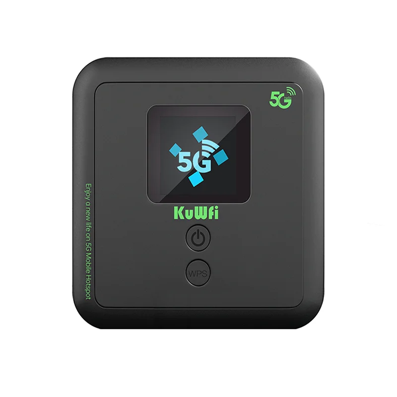 KuWFi 5G MiFi Router Wi-Fi6 AX3000 Tragbarer Mobiler Router Dual-Band WLAN eSIM SIM-Modus Reise-Router 6000mAh Akku 32 Benutzer