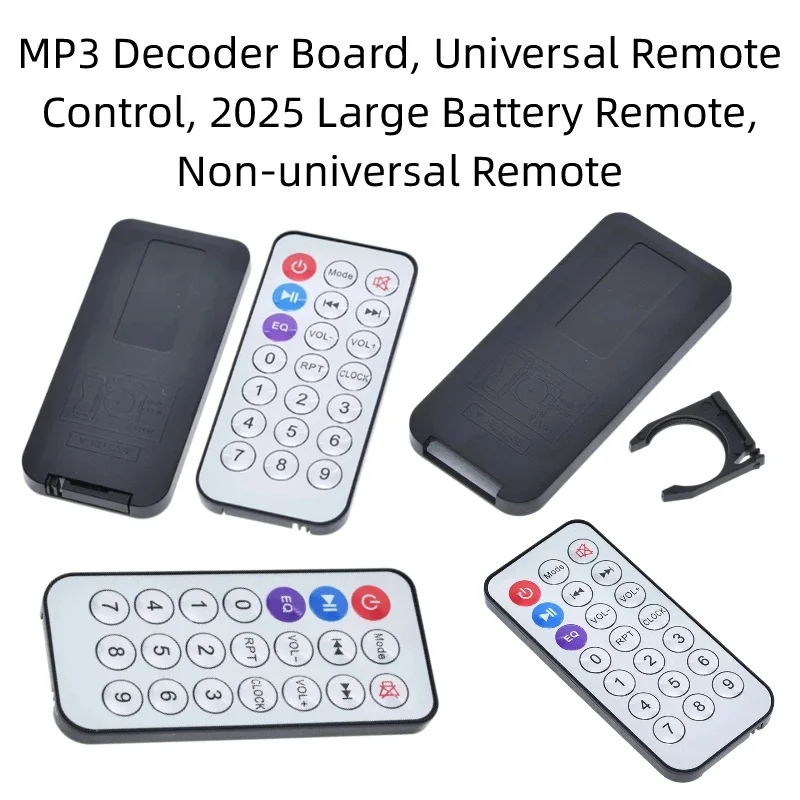 MP3 Decoder Board, Universal Remote Control, 2025 Large Battery Remote Controller, Non-universal Infrared Remote for Audio Playe