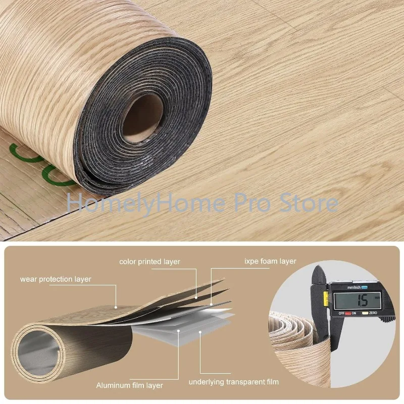 Peel and Stick Vinyl Floor Sticker Self Adhesive Vinyl Floor Tiles Wood Plank Flooring Waterproof Wear-Resistant Floor Coverings