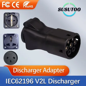 Descargador V2L para descarga de coche Type2, adaptador de Cable EV, compatible con MG Kia Hyundai, descarga V2L, vehículo para carga tipo 2