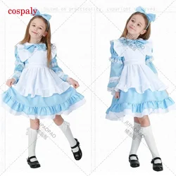 A Alice Party Girls Wonderland Dress Carnival Stage Performance Prom Party Fancy Costume Princess Dresses Art Shooting Clothes