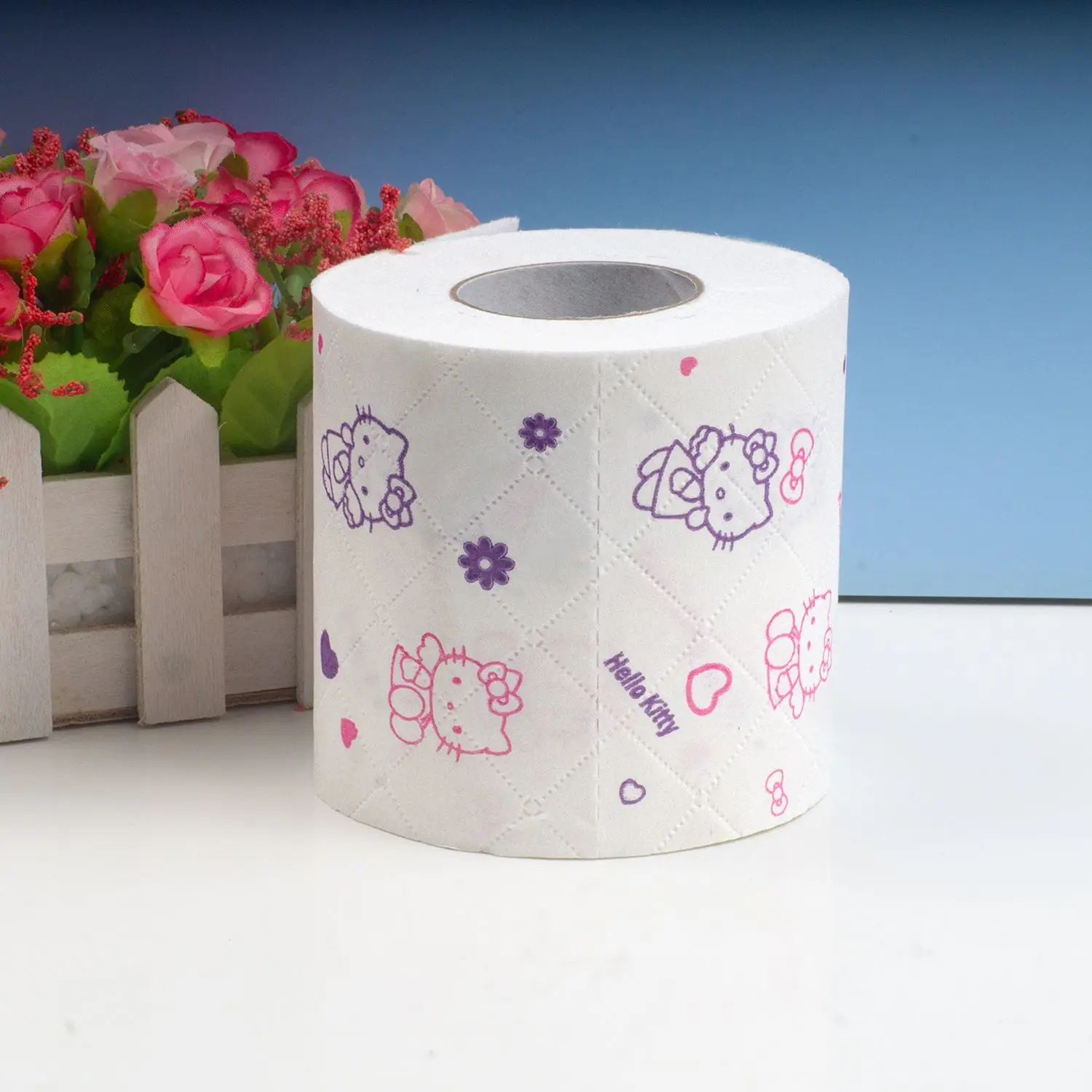 Anime Kt Cat Kawaii Printed Roll Toilet Paper Cartoon Kitty Soft Super Thick Napkin Household Napkin Kitchen Bathroom Tissue