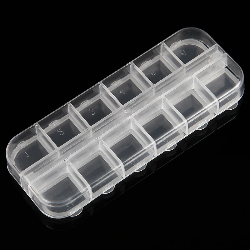 Portable Transparent Nail Art Storage Box Jewelry Beads Gems False Tip Container Empty Nails Rhinestones Holder Case Organizer