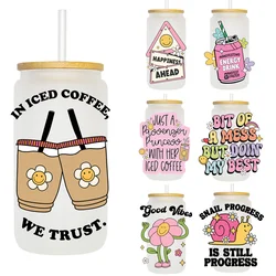 Positive Affirmations Happiness Good Vibes UV DTF Transfers Stickers Decals For Libbey Cold Cup Mug Tumbler Waterproof DIY Craft