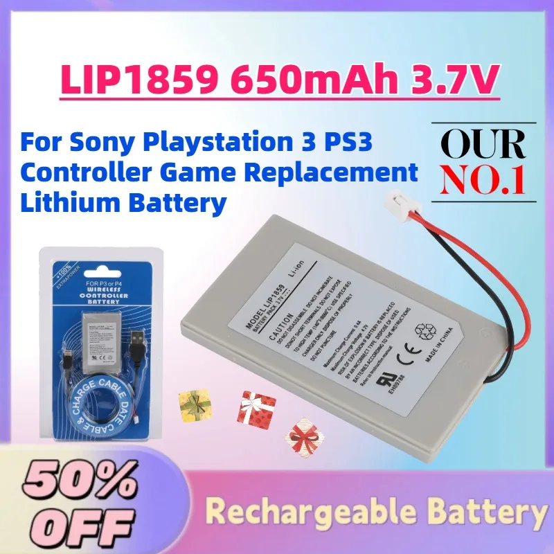 

Upgrade LIP1859 650mAh 3.7V Rechargeable Li-ion Battery For Sony Playstation 3 PS3 Controller Game Replacement Lithium Battery