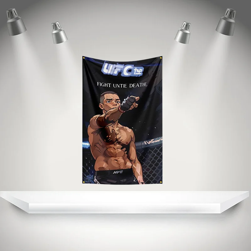 U-UFC Flag Boxer Banner   HD Printing Tapestry Exhibition Boxer Sports Fans Garage Decor