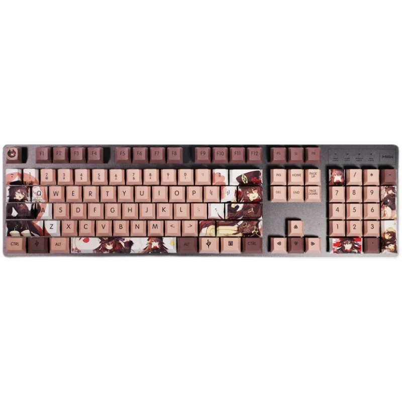 Anime ใหม่เกม Genshin Impact Hu เต่า108คีย์ Dye ระเหิด PBT คีย์บอร์ด Keycap สำหรับคีย์บอร์ดเครื่องกล